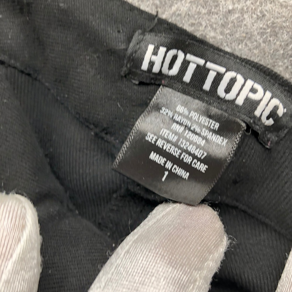 Hot Topic Black Strap Cargo Jogger Pants Womens XS Junior 1 Harness Cyber Goth - Picture 6 of 9
